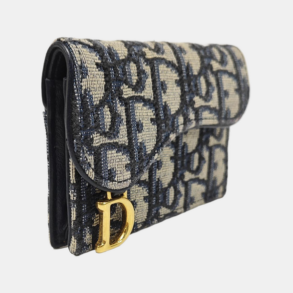 Saddle Mini Oblique Canvas Blue Coin Purse