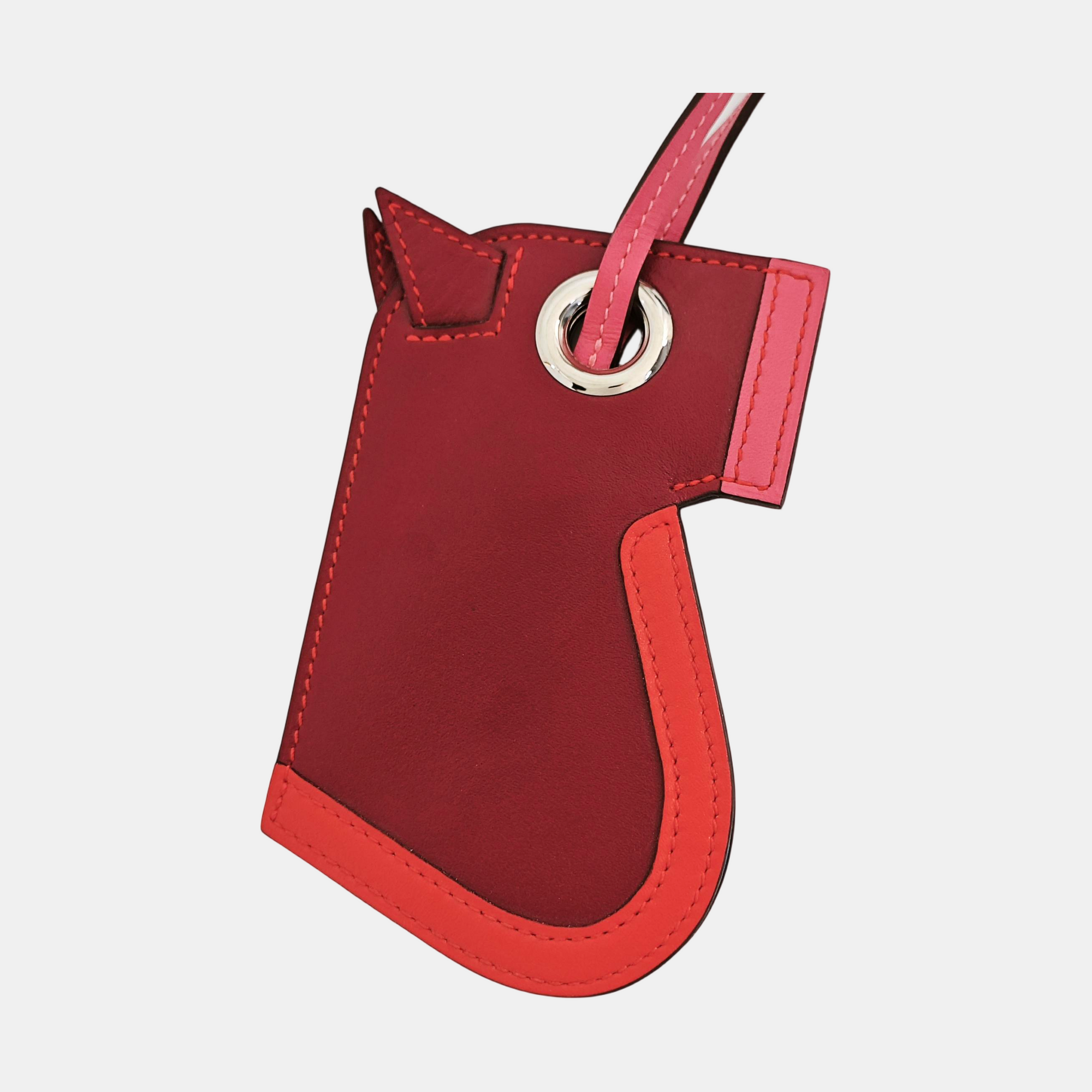 Leather Bag Charm Red