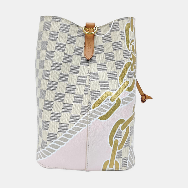 NÉONOÉ MM Damier Azur Coated Canvas White