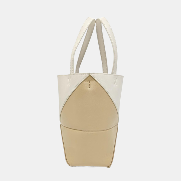 Puzzle Fold Mini Quilted Calfskin Beige