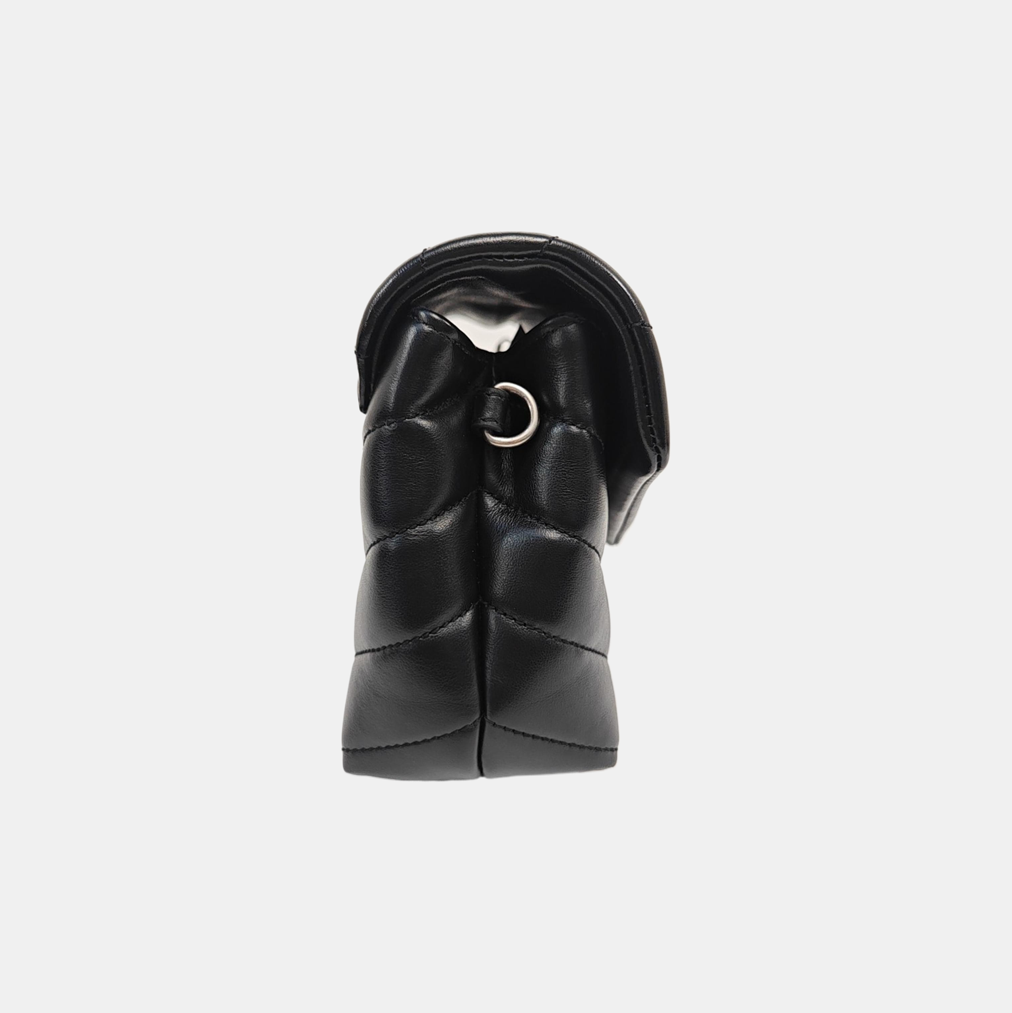 LOULOU Extra Small Chevron Calfskin Black