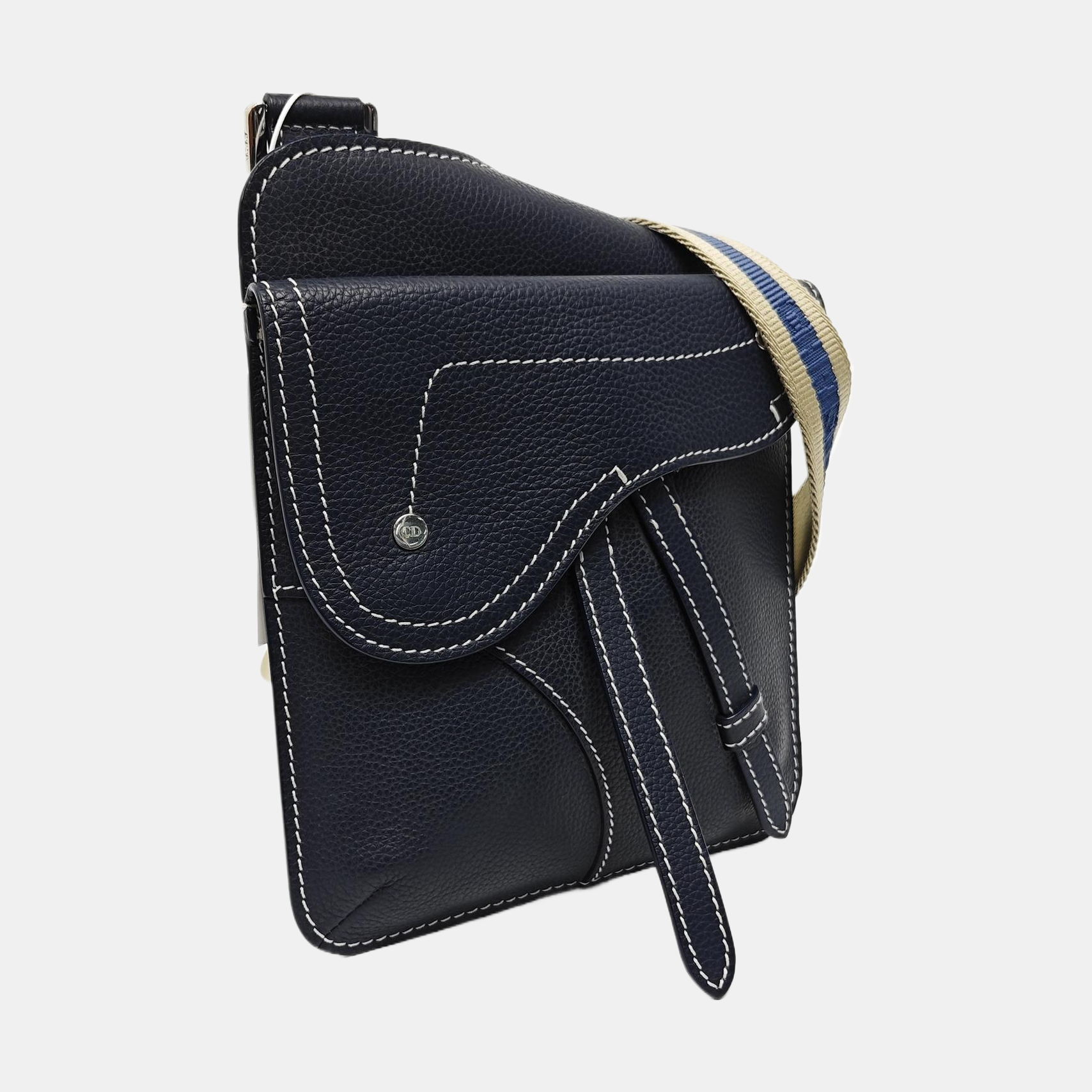 Authenticated pre-owned  Saddle Calfskin Blue - Crossbody Bag at Looply