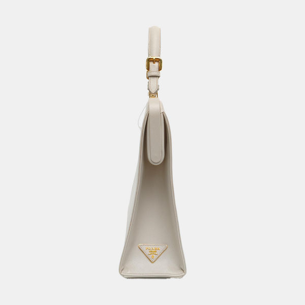 Saffiano Calfskin Top Handle Bag White