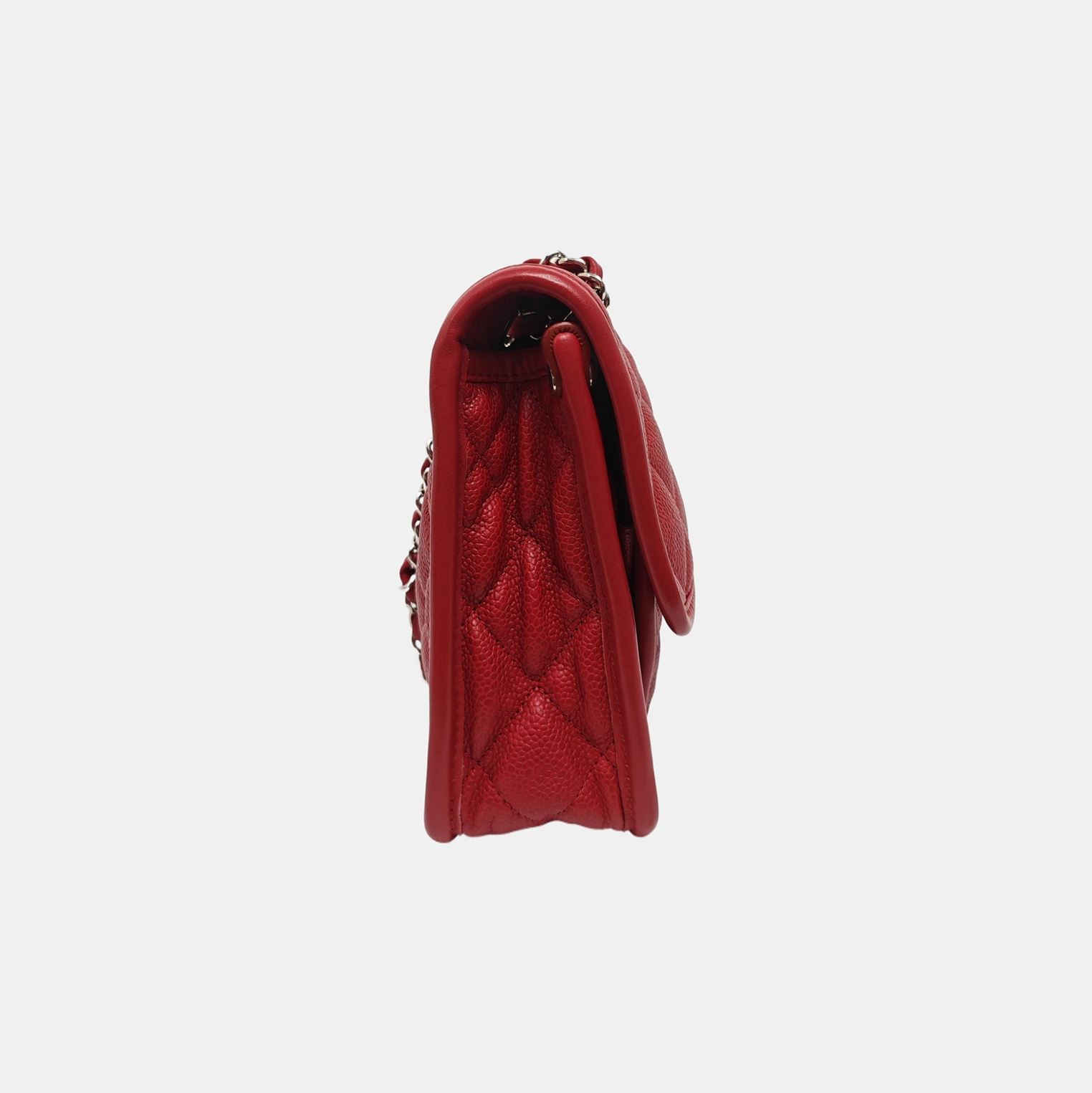 FRENCH RIVIERA FLAP Quilted Grained Calfskin Red