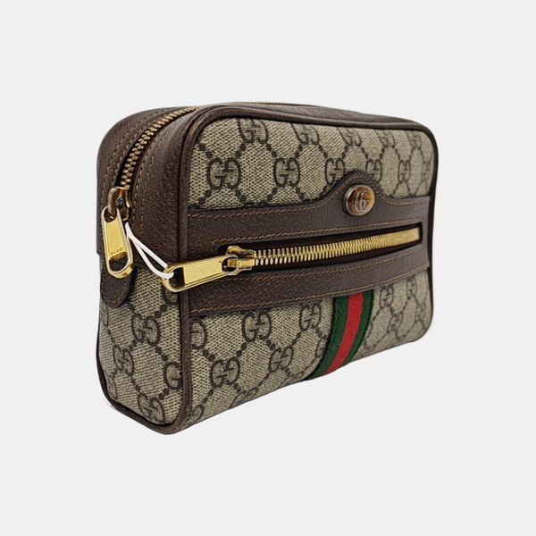 Ophidia Small Monogram Coated Canvas Beige