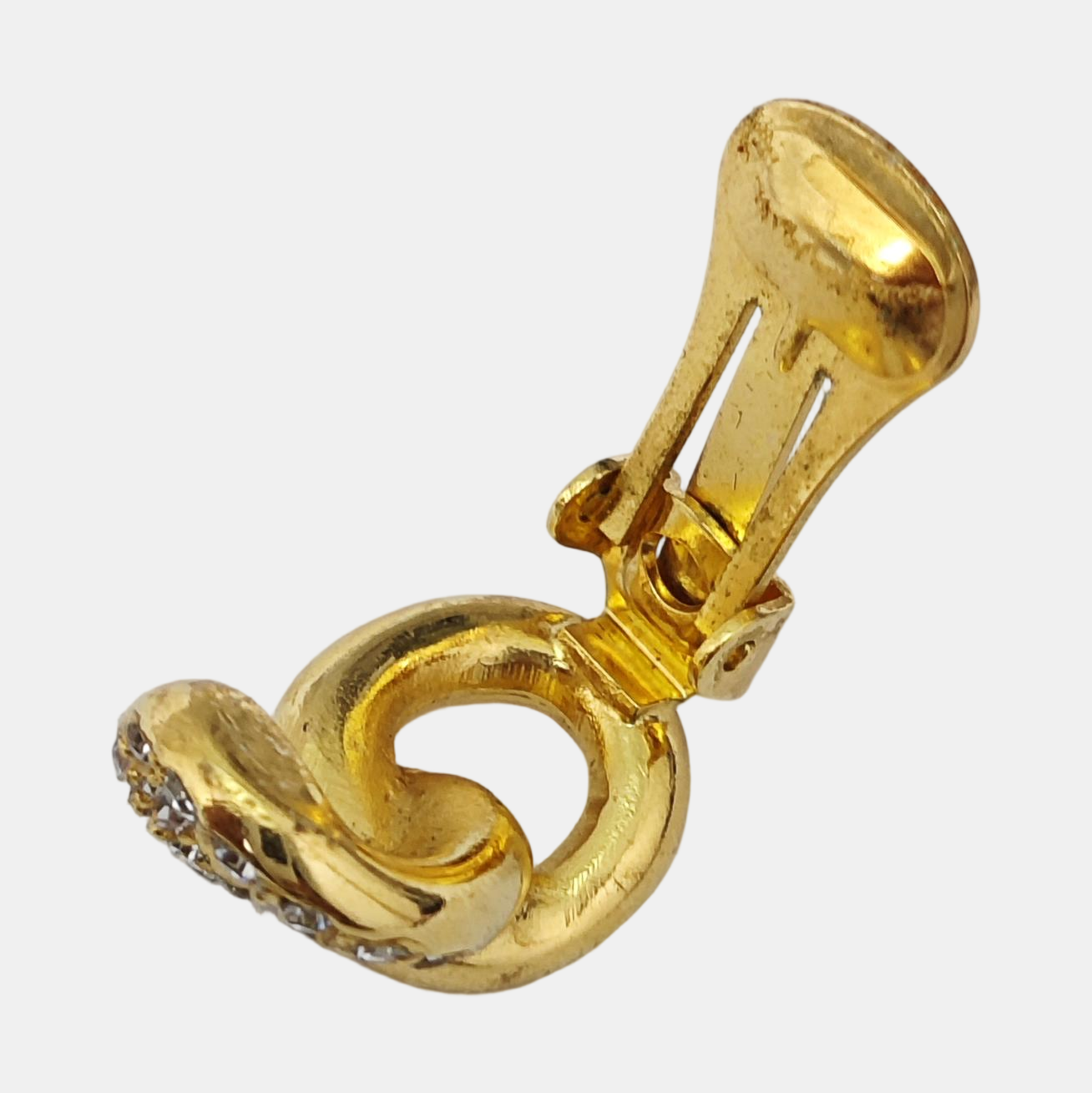 Twist Round Metal Gold Clip On Earrings