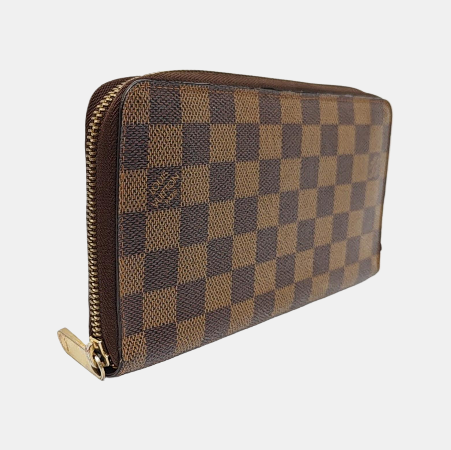ZIPPY Damier Ebene Coated Canvas Brown Wallet