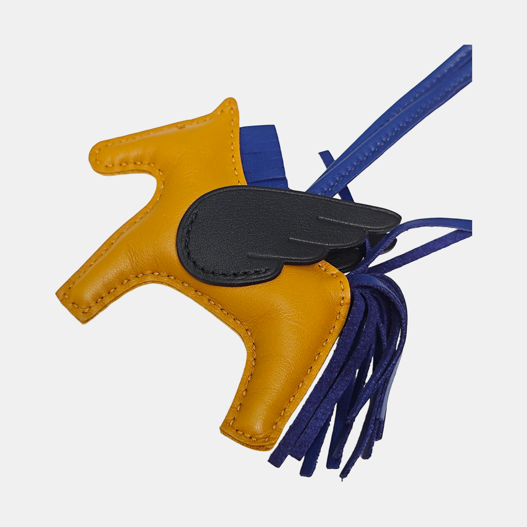 Leather Bag Charm Blue