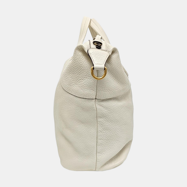 Calfskin Shoulder Bag White