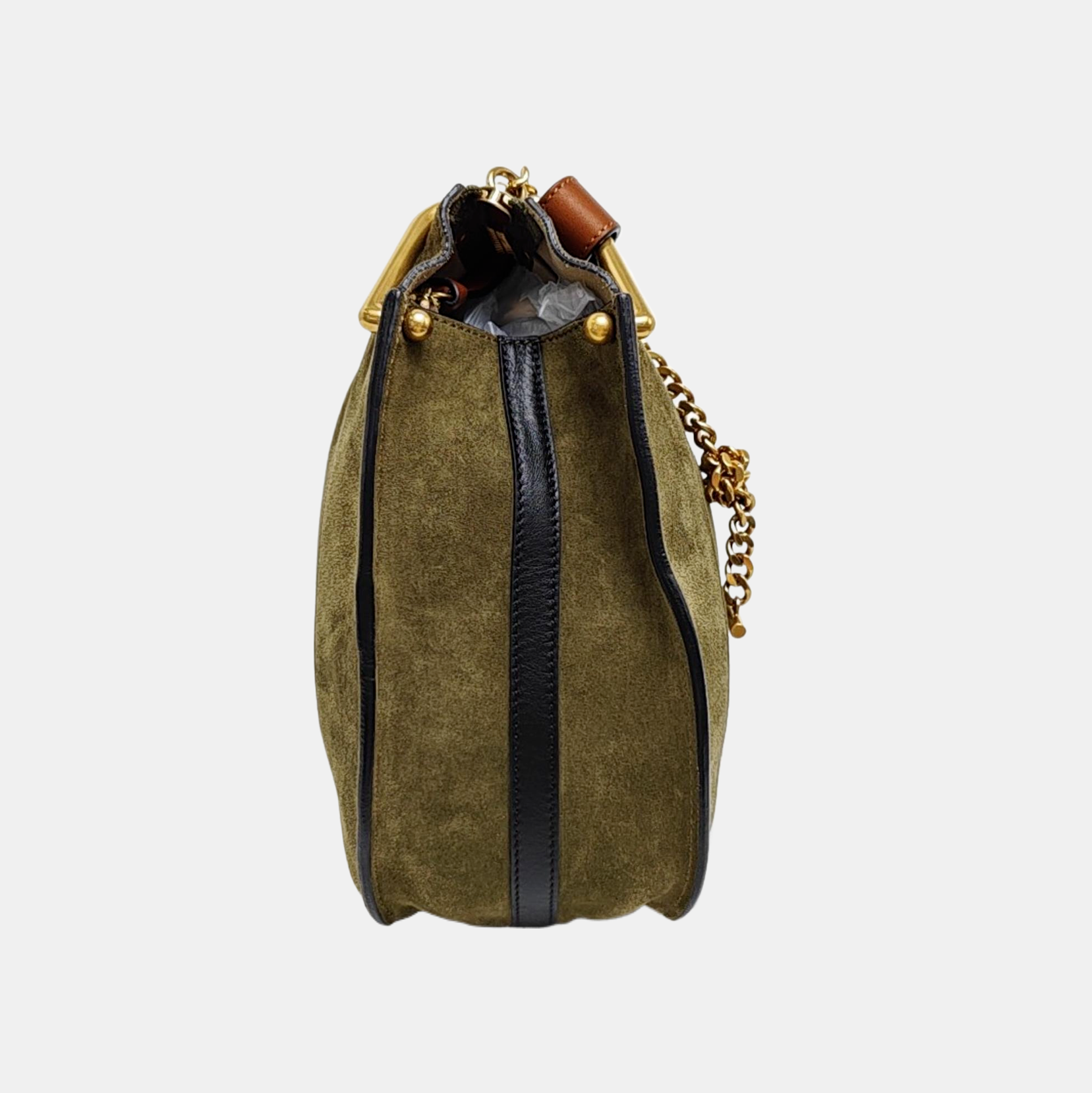 Quilted Suede Shoulder Bag Green