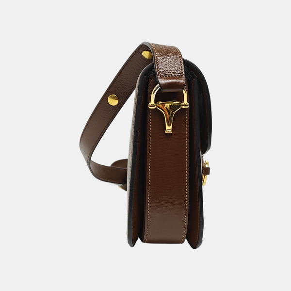 Horsebit 1955 Medium Monogram Coated Canvas Beige