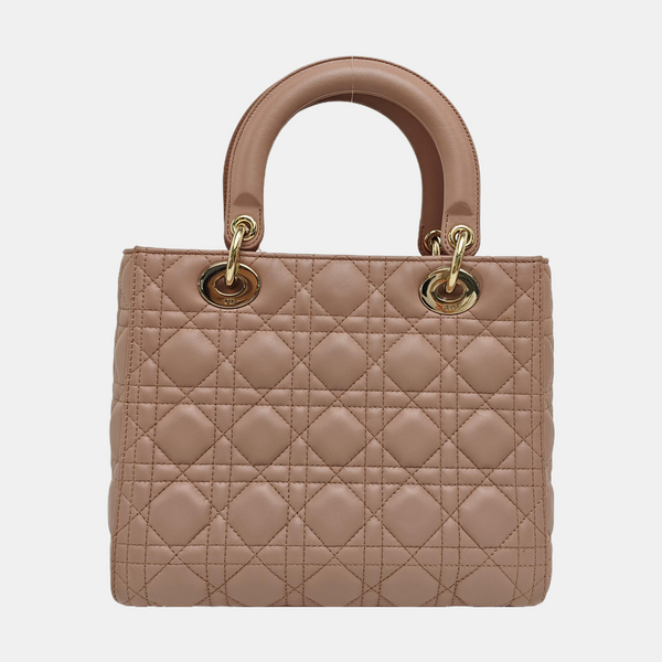 Lady Dior Medium Quilted Lambskin Pink
