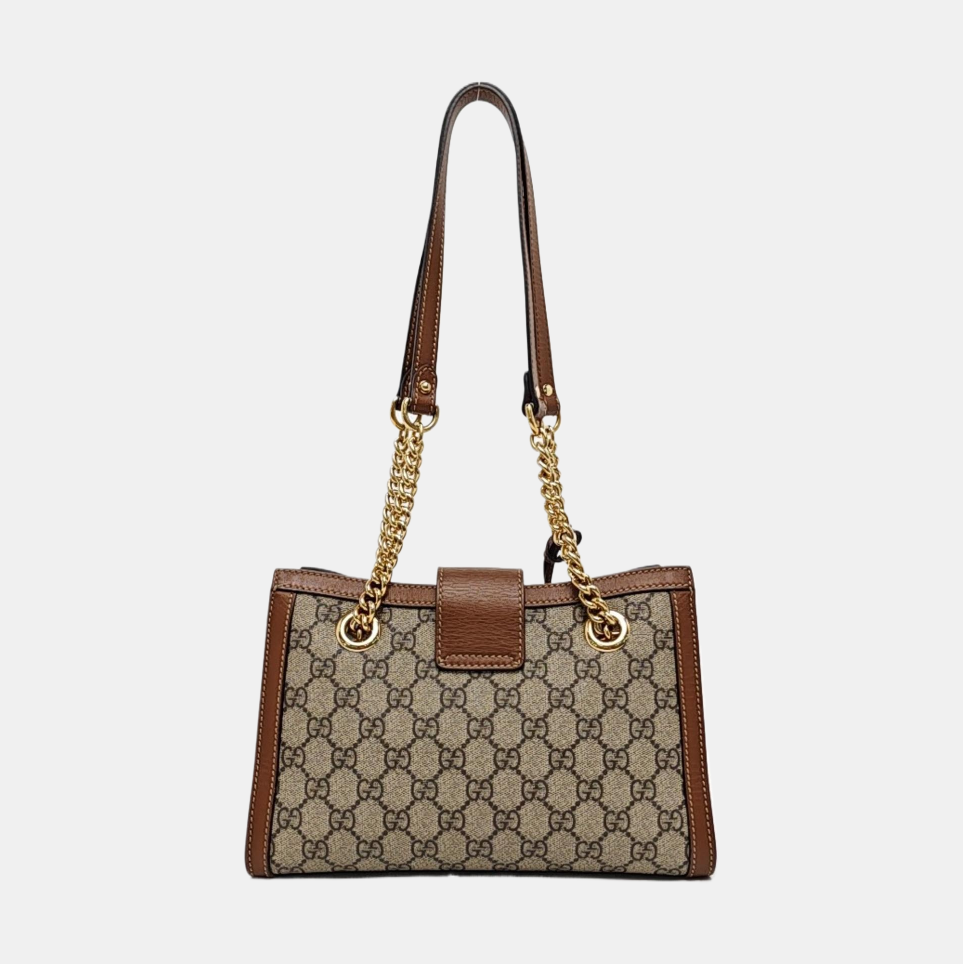 Padlock Small Monogram Coated Canvas Beige