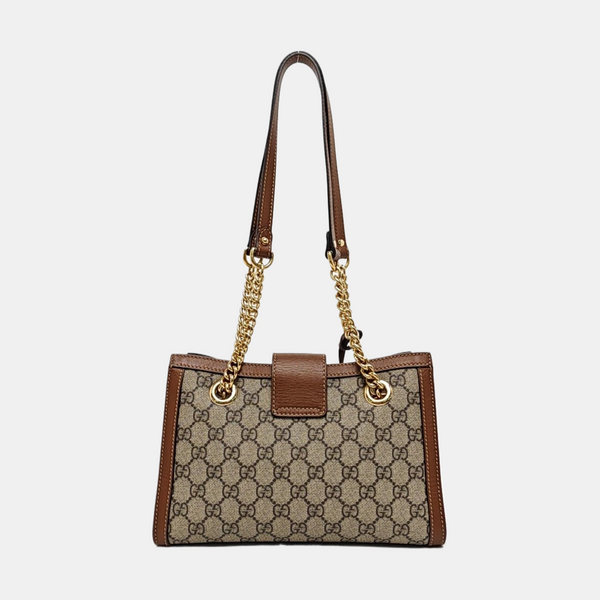 Padlock Small Monogram Coated Canvas Beige