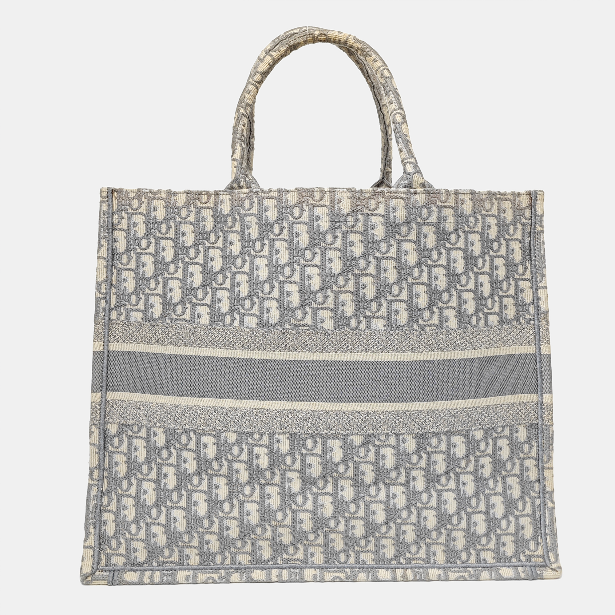 Book Tote Large Oblique Canvas Gray