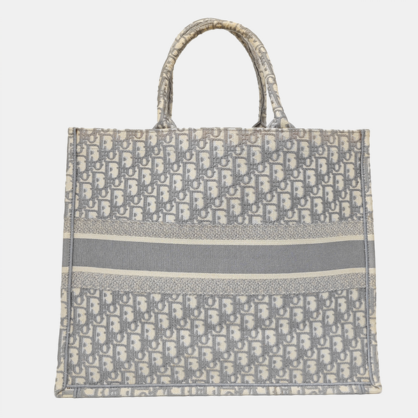 Book Tote Large Oblique Canvas Gray