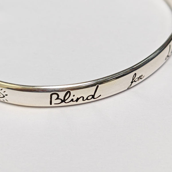 Blind For Love 925 Sterling Silver Bangle