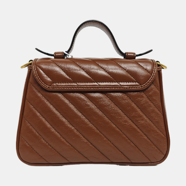 GG Marmont Mini Quilted Calfskin Brown