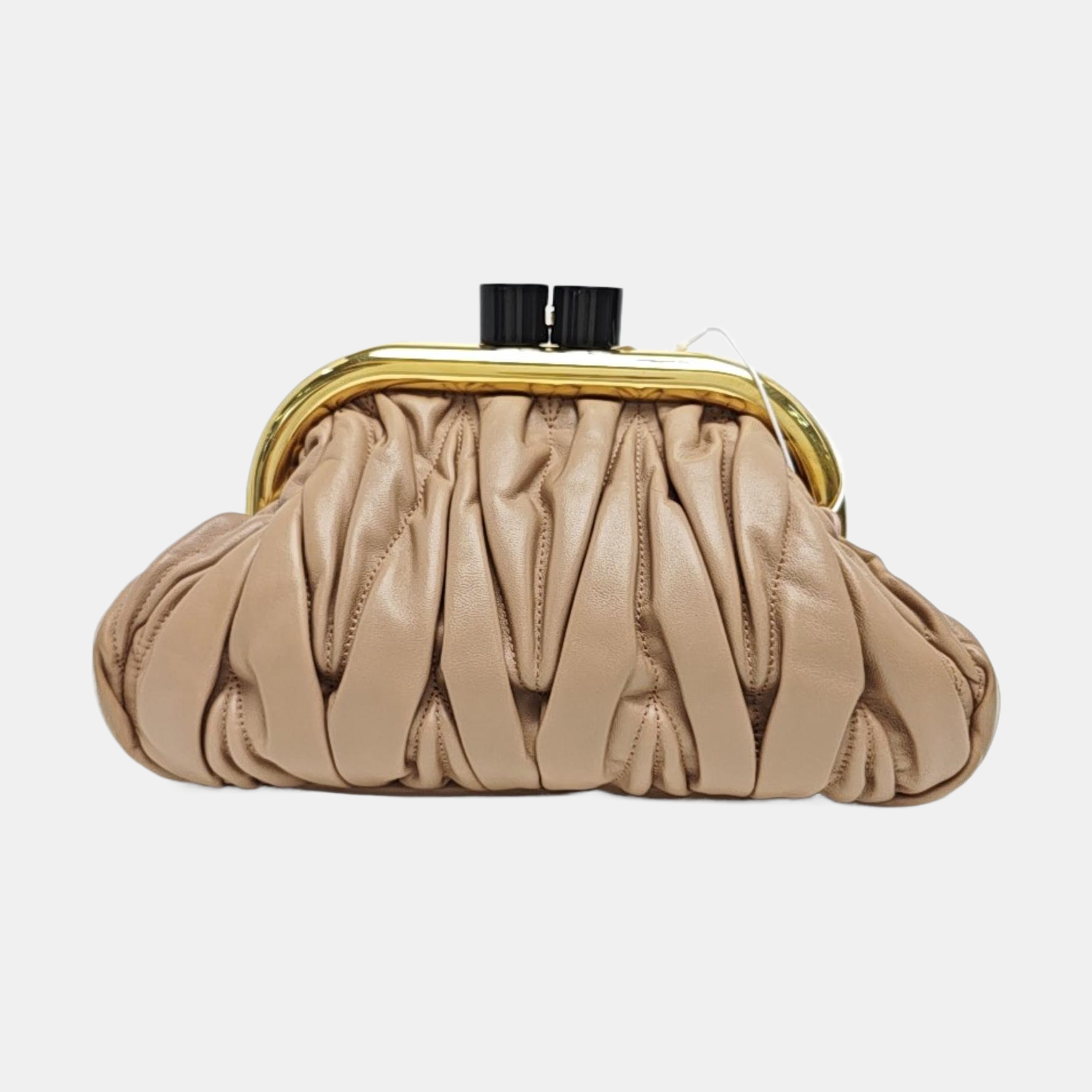 Miu Belle Quilted Lambskin Beige