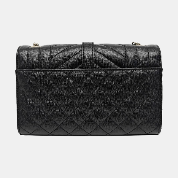 ENVELOPE Small Chevron Calfskin Black
