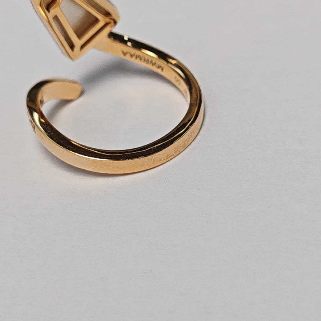 BVLGARI BVLGARI Anillo de Oro Rosa de 18k Blanco Talla EU 50