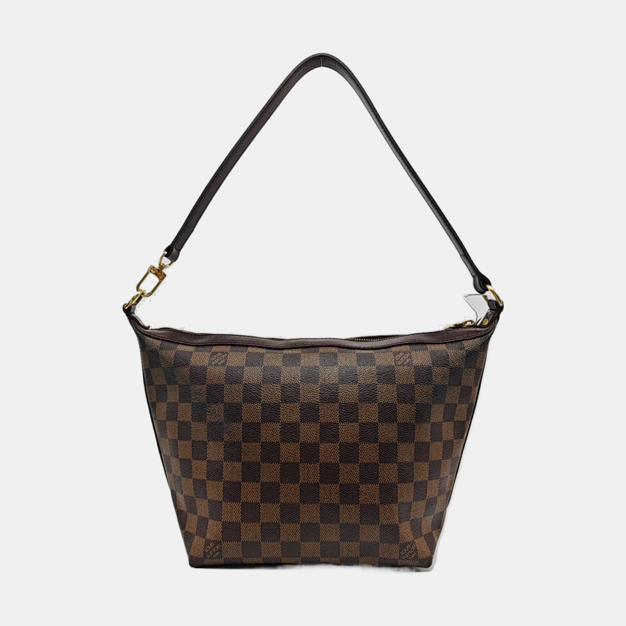 LLOVO MM Damier Ebene Coated Canvas Brown