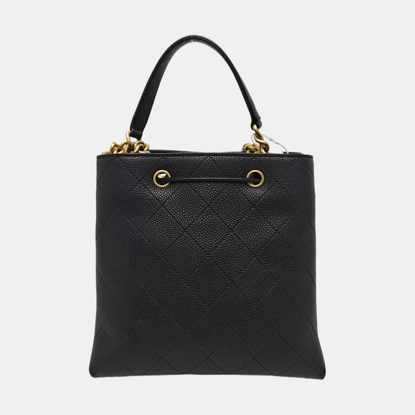 Quilted Grained Calfskin Black