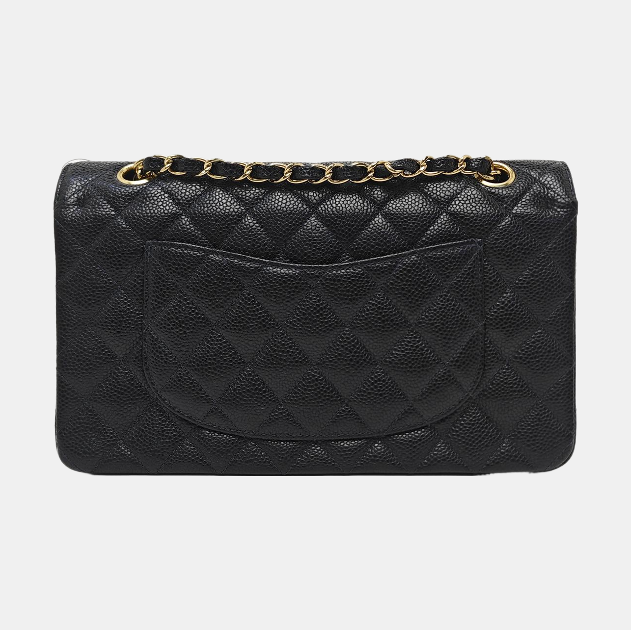 CLASSIC FLAP Medium Quilted Grained Calfskin Black