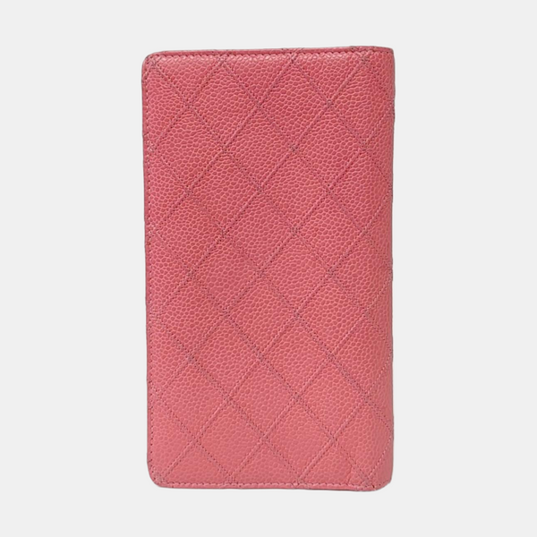 Quilted Calfskin Wallet Pink