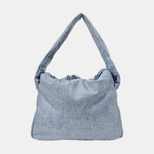 Coated Canvas Shoulder Bag Blue
