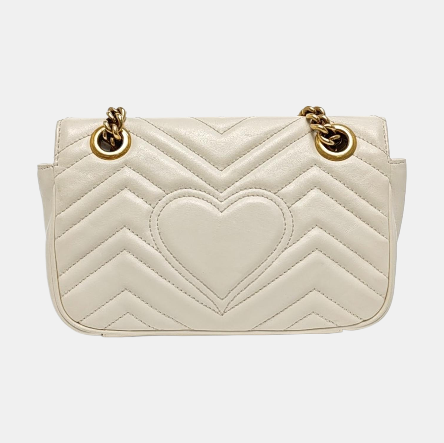 GG Marmont Small Quilted Calfskin White