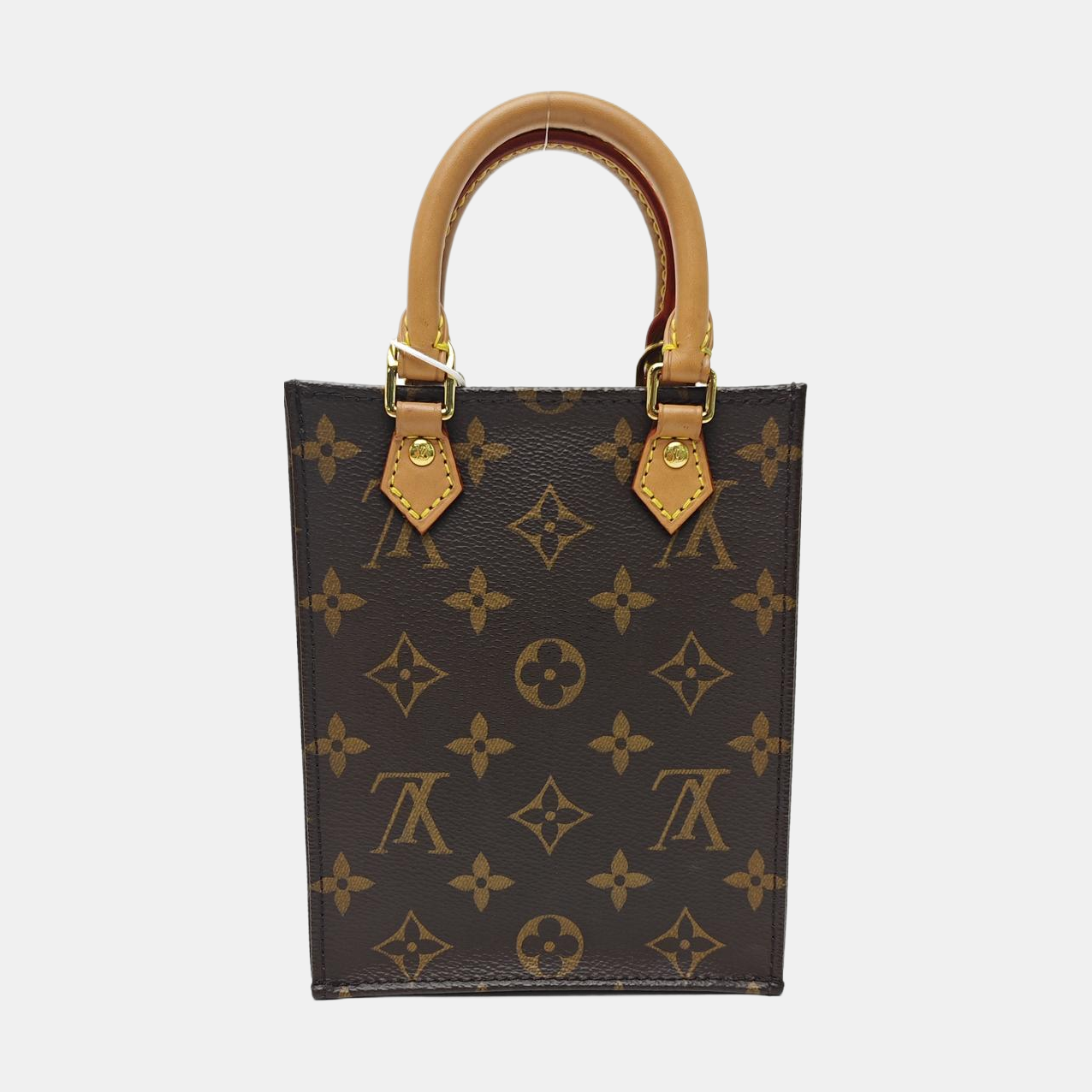 SAC PLAT Mini Monogram Coated Canvas Brown