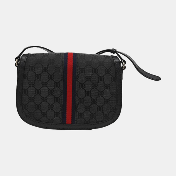 Leather Shoulder Bag Black