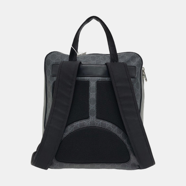 Monogram Coated Canvas Backpack Black