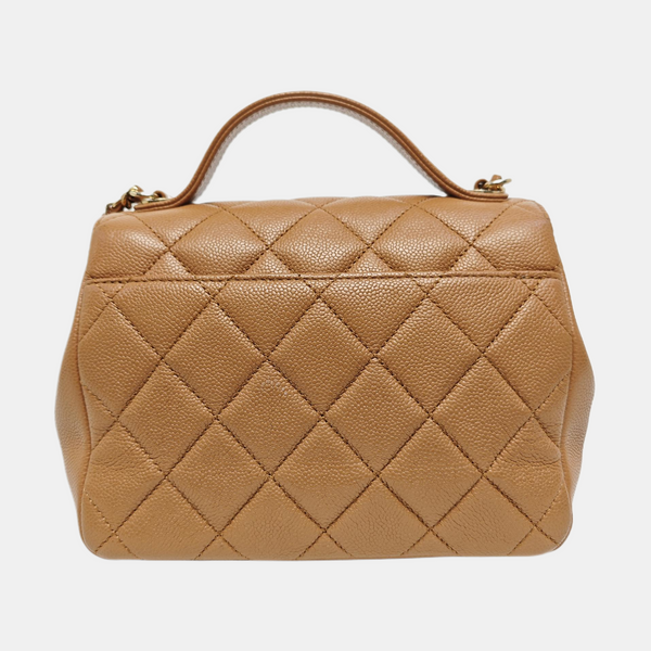 COCO HANDLE Mini Quilted Grained Calfskin Brown