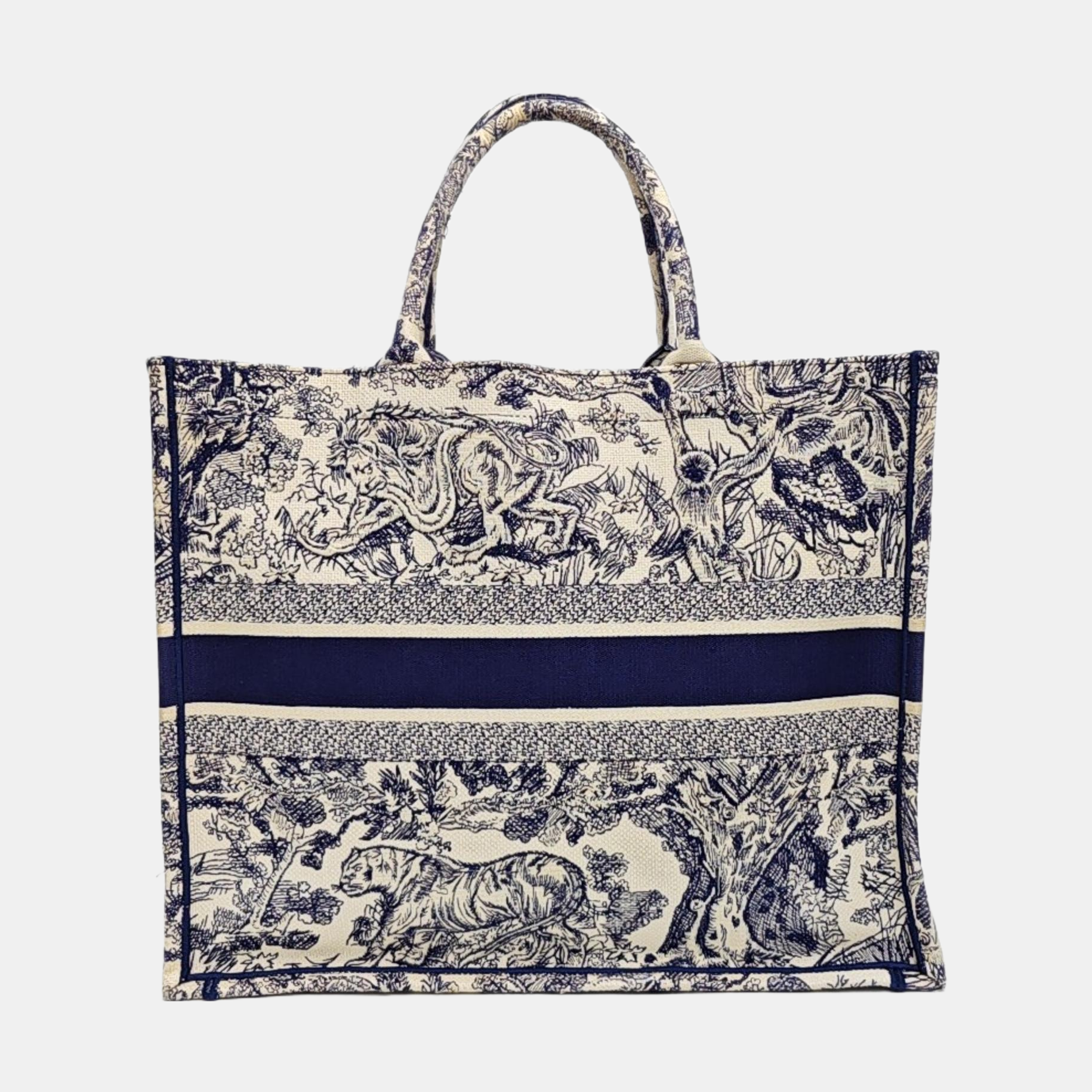Book Tote Large Fabric Blue