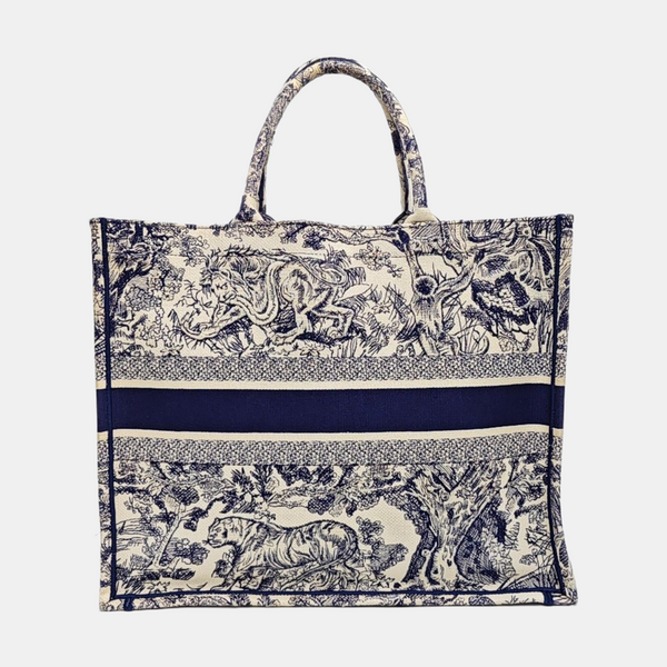 Book Tote Large Fabric Blue