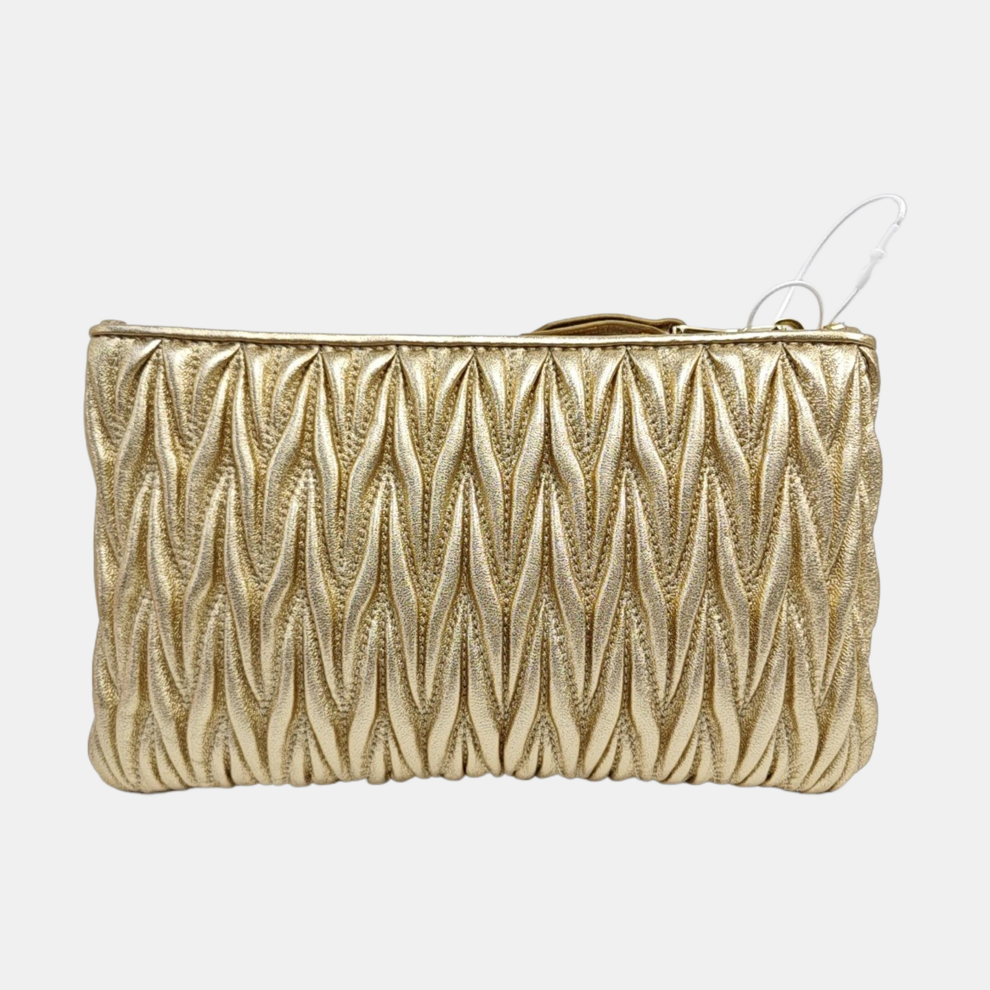 Quilted Lambskin Clutch Gold