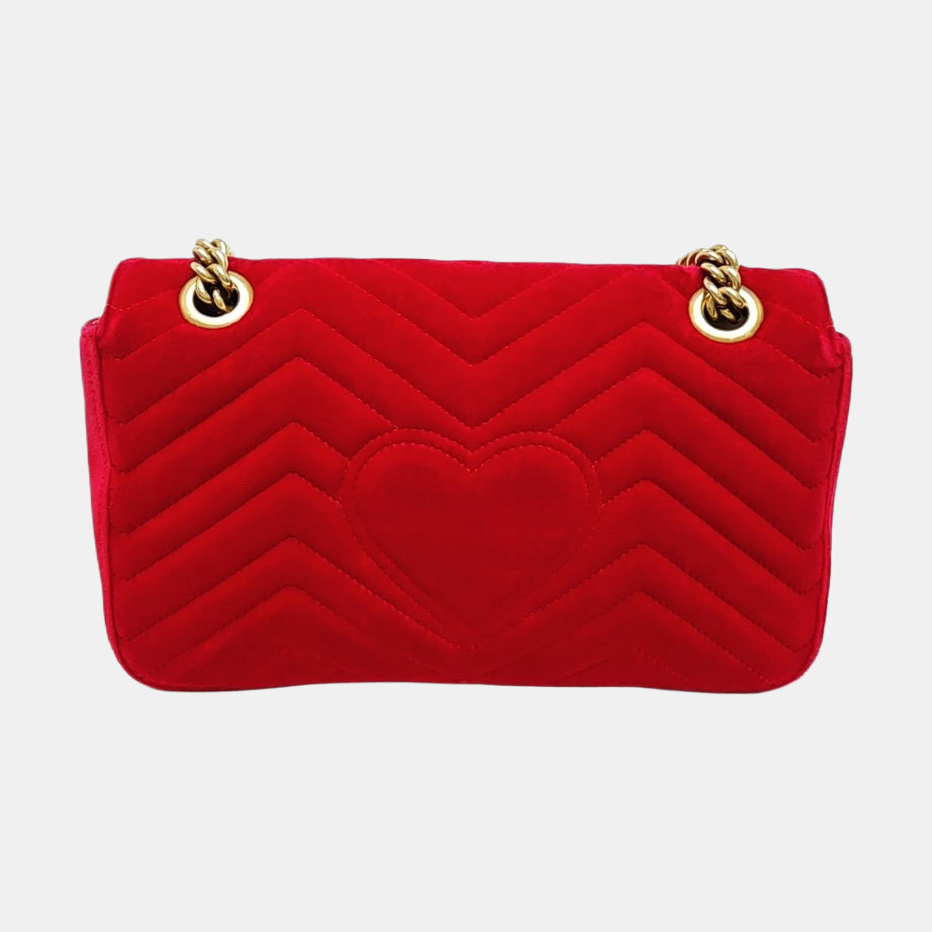 GG Marmont Medium Quilted Velvet Red