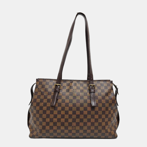 CHELSEA Damier Ebene Coated Canvas Brown