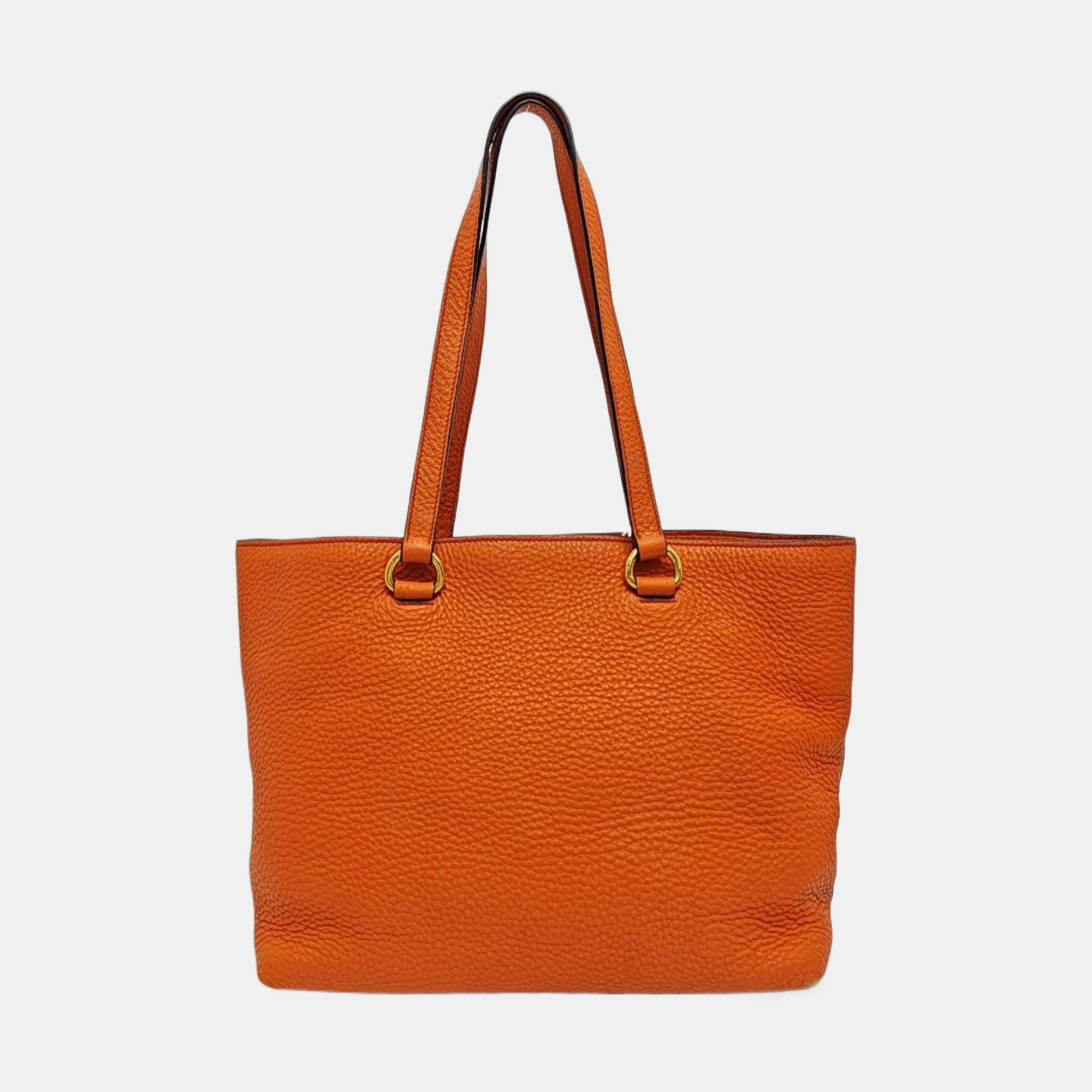 Calfskin Top Handle Bag Orange
