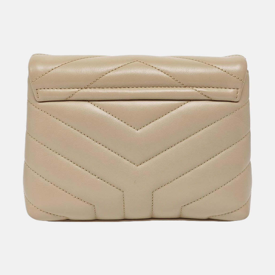 LOULOU Extra Small Chevron Calfskin Beige