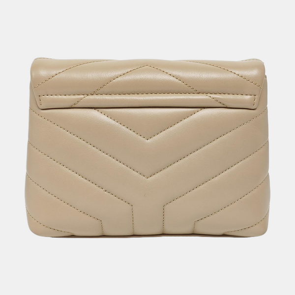 LOULOU Extra Small Chevron Calfskin Beige