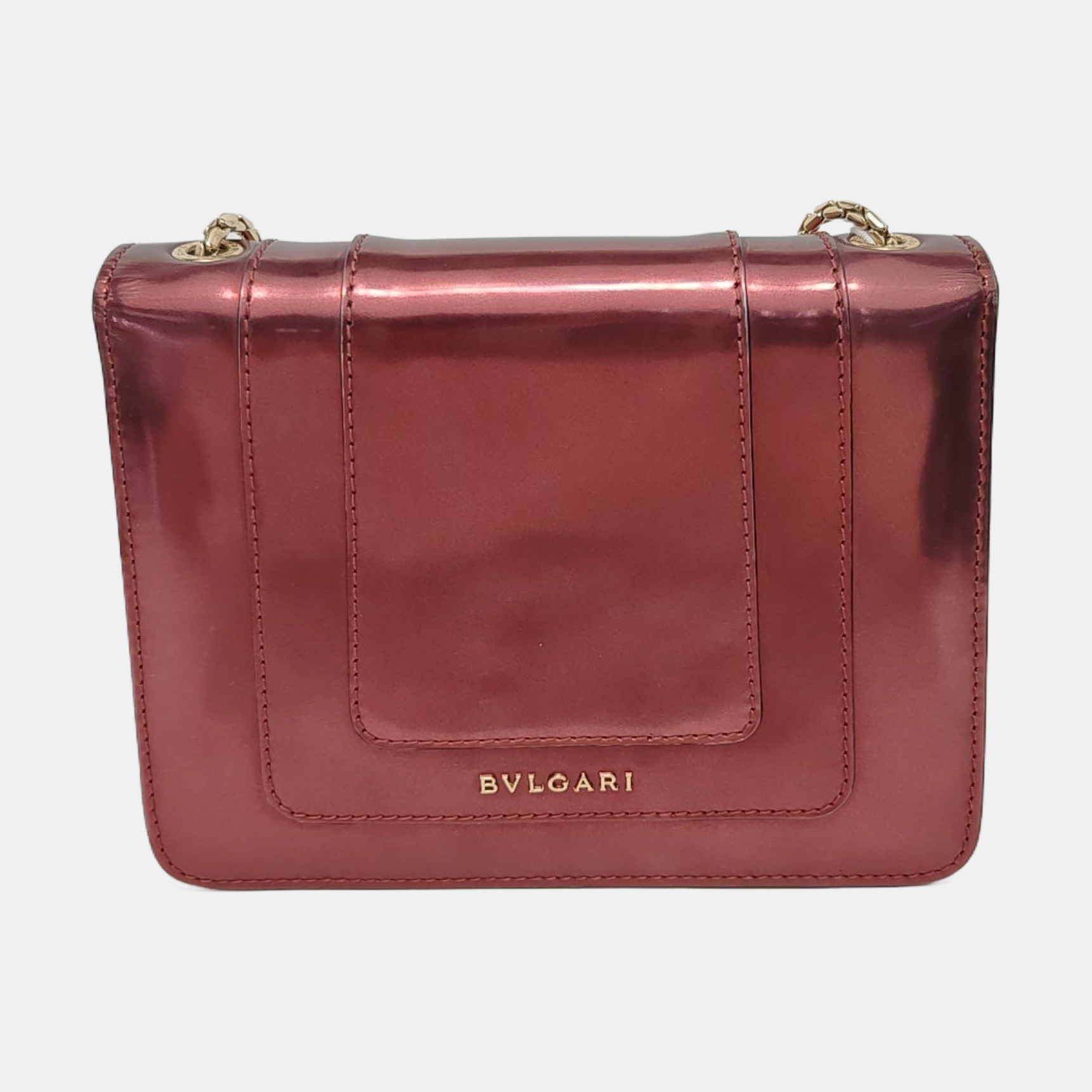 SERPENTI FOREVER Small Quilted Patent Leather Red