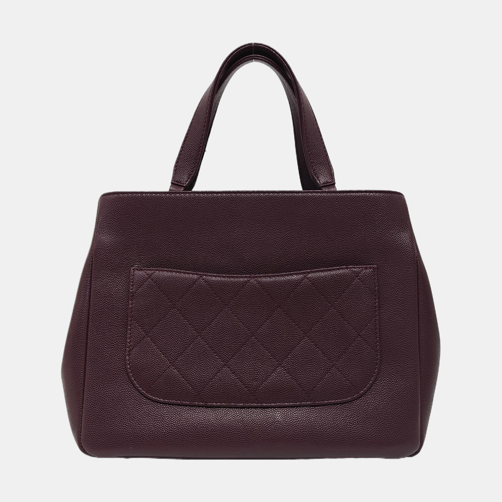 Quilted Grained Calfskin Shoulder Bag Red