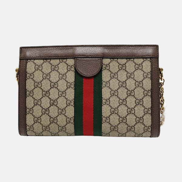 Ophidia Small Monogram Coated Canvas Beige