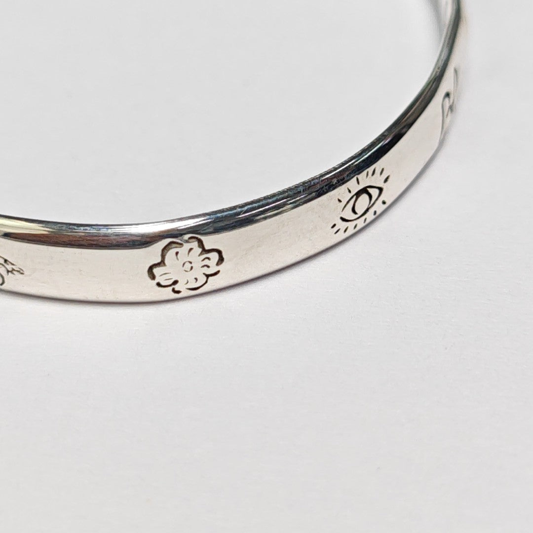 Blind For Love 925 Sterling Silver Bangle