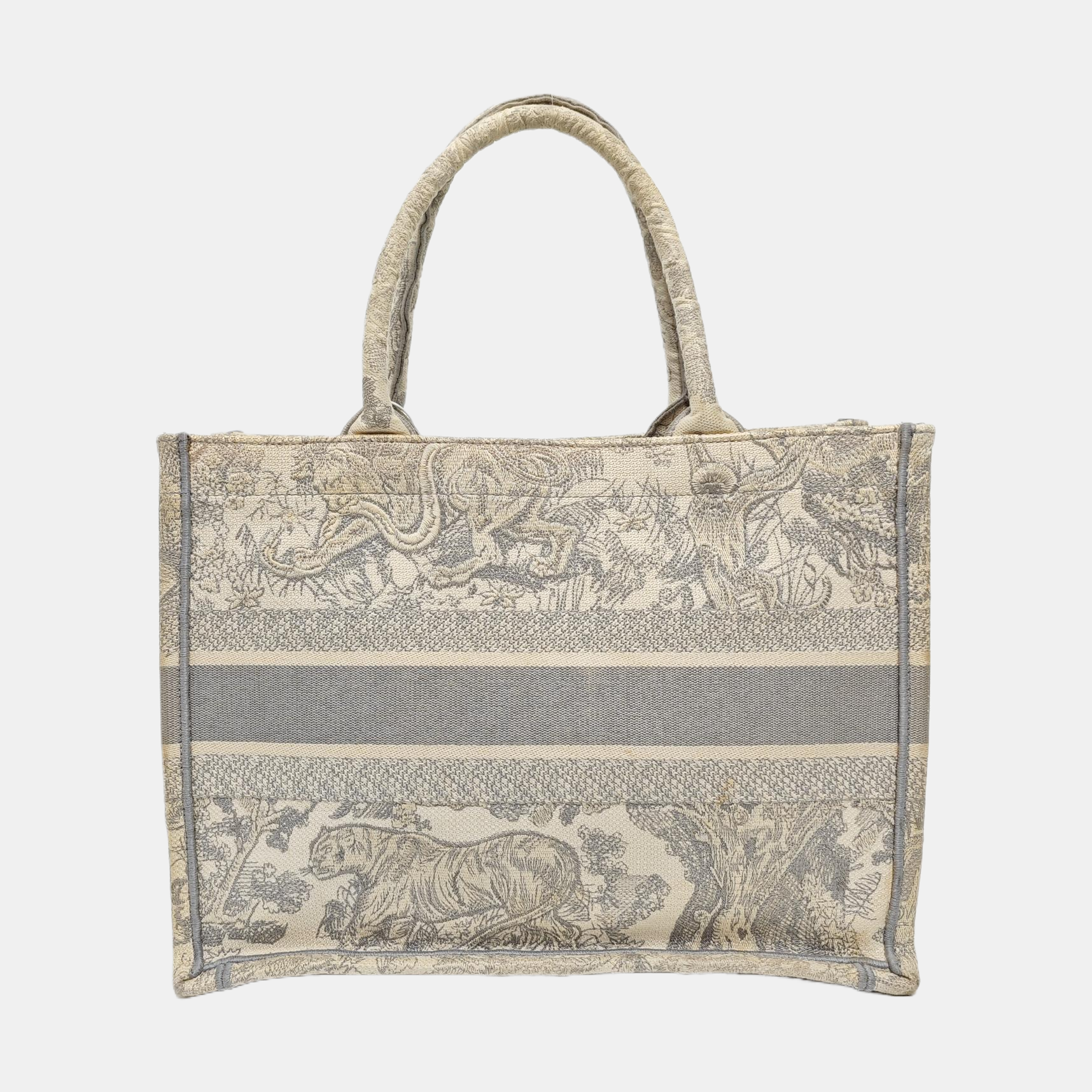 Authenticated pre-owned  Book Tote Medium Canvas Grey - Tote Bag at Looply