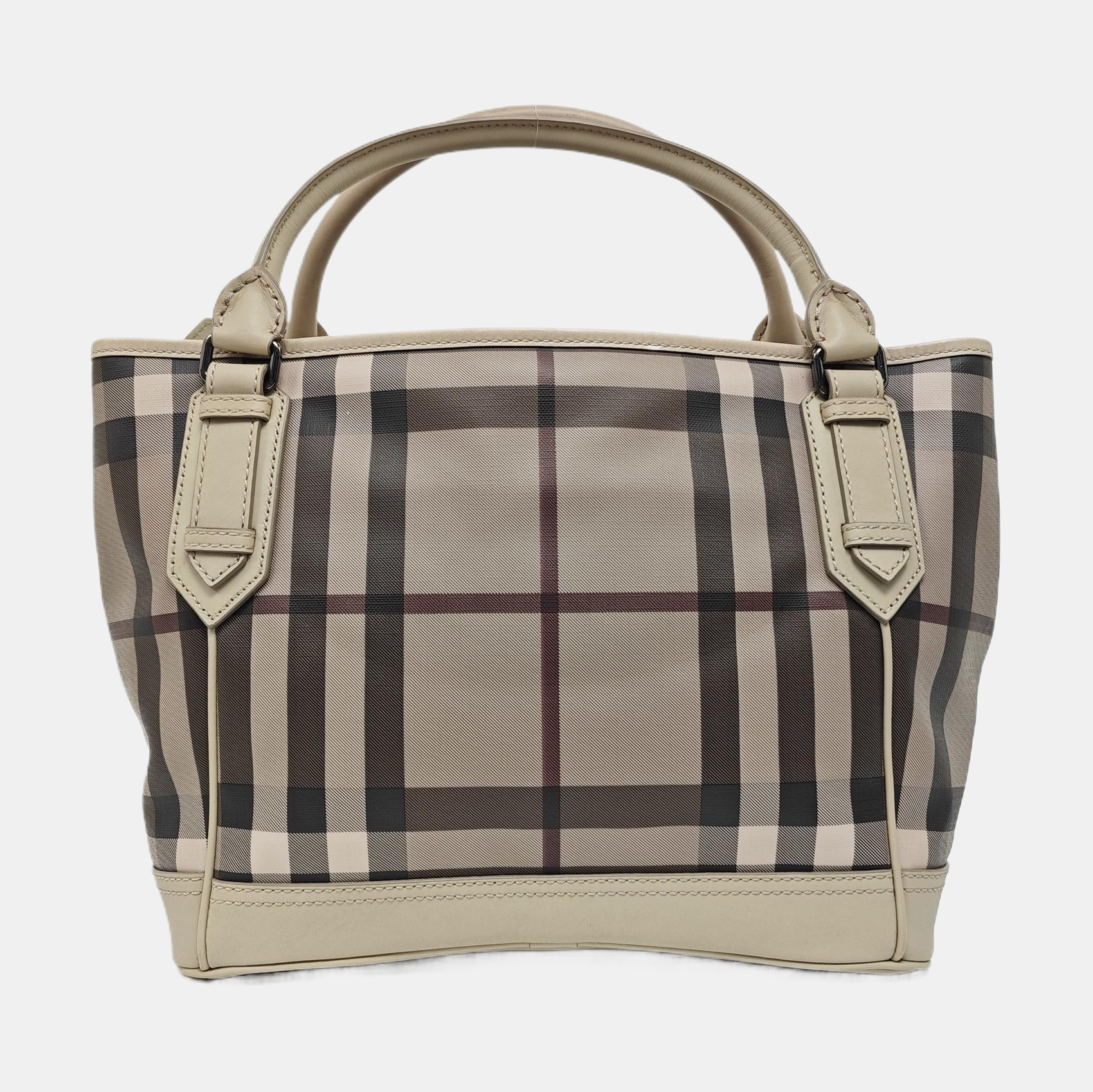Coated Canvas Top Handle Bag Gray