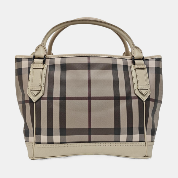 Coated Canvas Top Handle Bag Gray